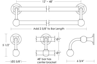 Yale Club Double Towel Bar